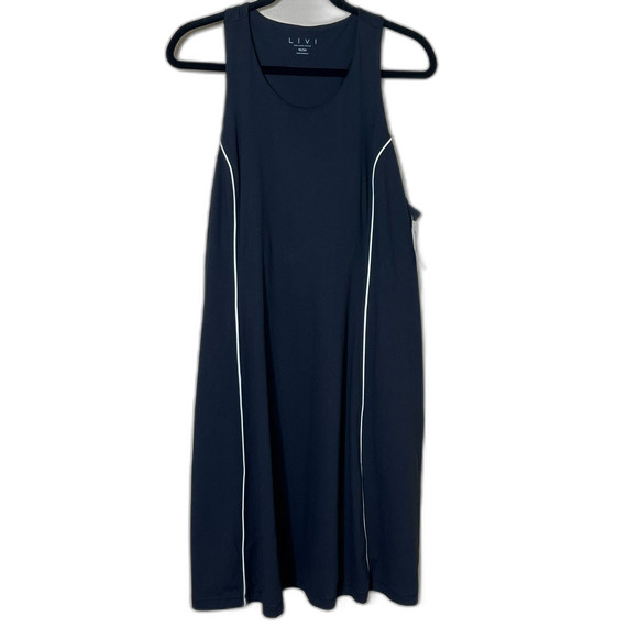 NWT Lane Bryant Livi Active Dress Pockets Racerback Pockets Black White 18/20 - Picture 1 of 10